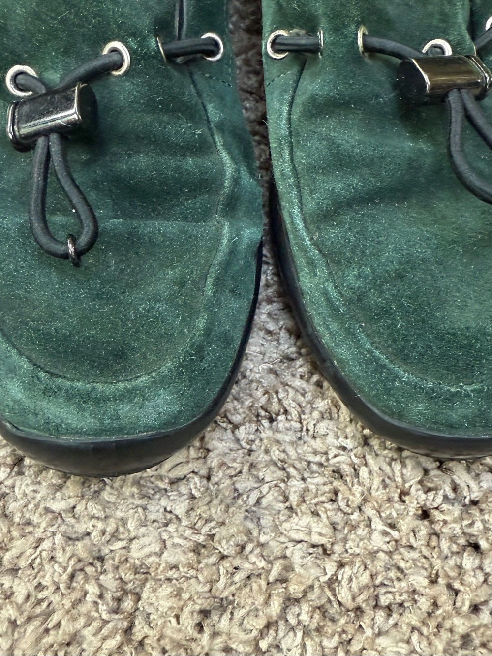 Vintage Prada Green Suede Toggle Loafers Flats IT 38 US 8 - Picture 5 of 7